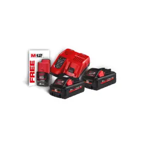 Энергокомплект Li-Ion MILWAUKEE, M18 HNRG-302 (зарядное устройство M12-18FC, 2 аккумулятора М18 HВ3 3Ач, картонная упаковка) + акум №4