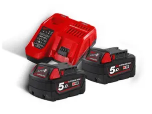 Енергокомплект MILWAUKEE M18 NRG-502 (зарядний пристрій M12-18C, 2 акумулятори М18 В5 5Аг, картонне пакування) №1