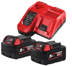 Енергокомплект Li-Ion MILWAUKEE, M18 NRG-502С (зарядний пристрій M12-18FC, 2 акумулятори М18 В5 5Аг) №1