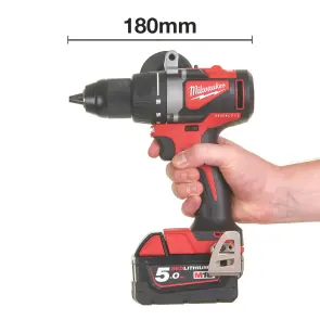 Дрель-шуруповерт аккумуляторная бесщеточная MILWAUKEE, M18 BLDD2-502X, 82Нм (зарядное устройство М12-18 FС, 2 аккумулятора М18 В5 5А №4