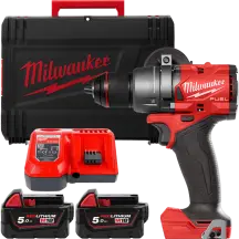Дриль-шуруповерт акумуляторний безщітковий MILWAUKEE, M18 FDD3-502X, 158Нм (зарядний пристрій М12-18 FC, 2 акумулятори М18 В5 5А