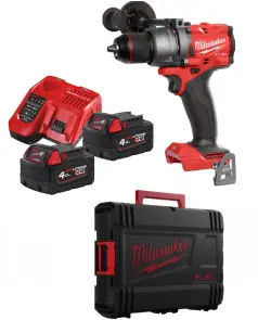 Дриль-шуруповерт з ударом акумуляторний безщітковий MILWAUKEE, M18 FPD3-402С, 158Нм (зарядний пристрій М12-18 С, 2 акумулятори М №2