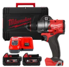 Дрель-шуруповерт с ударом аккумуляторная бесщеточная MILWAUKEE, M18 FPD3-502X, 158Нм (зарядное устройство М12-18 FC, 2 аккумулятора