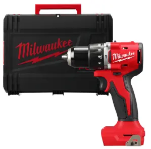 Дрель-шуруповерт с ударом аккумуляторная бесщеточная MILWAUKEE, M18 BLPDRC-0X, 60,5Нм (каркас, клипса для ремня, HD кейс) №1