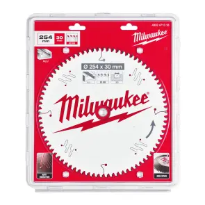 Диск пиляльний по алюмінію Alu PFTE MILWAUKEE, діаметр 254/30мм, 80 зуб. №1