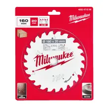 Диск пильный по дереву PFTE MILWAUKEE, диаметр 160х20х2,2мм, 24 зуб.