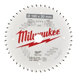 Диск пильный по дереву PFTE MILWAUKEE, диаметр 160х20х2,2мм, 48 зуб. №2