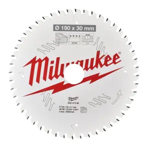 Диск пильный по дереву PFTE THIN KERF MILWAUKEE, диаметр 190х30х2, 1мм, 48 зуб. №2