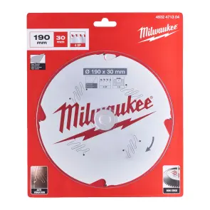 Диск пиляльний по фіброцементу PFTE MILWAUKEE, діаметр 190х30х1,8мм, 4 зуб. №1