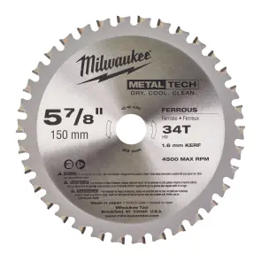 Диск пиляльний по металу MILWAUKEE, діаметр 150х20х1,6мм, 34 зуб. №2