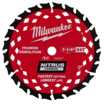 Диск пиляьний по деревині з цвяхами Nitrus MILWAUKEE, діаметр 190х30х1,6мм, 24 зуб.