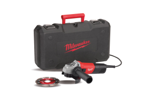 Шліфмашина кутова MILWAUKEE, AG 800-115 E D-SET, 800Вт, діаметр 115мм (диск, захисний кожух, бічна рукоять, опорна та притискна №1