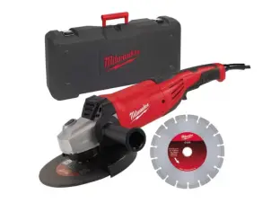 Шлифмашина угловая MILWAUKEE, AG 22-230 E DSET, 2200Вт, диаметр 230мм (алмазный диск, защитный кожух, боковая рукоять, опорная и пр.) №1
