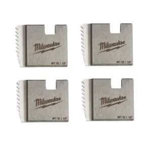 Плашки для нарізання різблення MILWAUKEE, FPTD 1-1/4" NPT HS (4шт) (для M18 FPT) №1