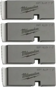 Плашки для нарізання різблення MILWAUKEE, PTR2D 1'' - 2'' BSPT ALLOY (4шт) для MXF PTR2 №1