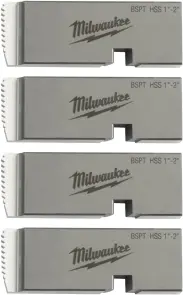 Плашки для нарізання різблення MILWAUKEE, PTR2D 1'' - 2'' BSPT HSS (4шт) для MXF PTR2 №1