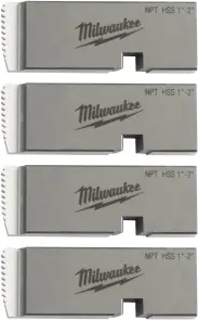 Плашки для нарізання різблення MILWAUKEE, PTR2D 1'' - 2'' BSPT NPT HSS (4шт) для MXF PTR2 №1