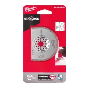 Полотно для мультітула STARLOCK MILWAUKEE, Diamond Grit 75х25х1,2мм (видалення затирки) №1
