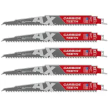Полотно для шабельних пил AX CARBIDE MILWAUKEE, 230х5мм, (5шт), (деревина з цвяхами) купити