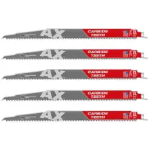 Полотно для сабельных пил AX CARBIDE MILWAUKEE, 300х5мм, (5шт), (древесина с гвоздями)