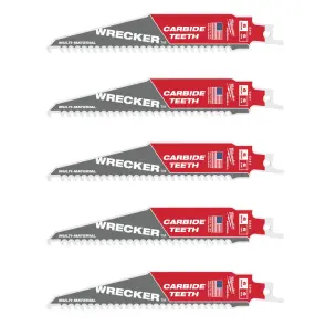 Полотно для шабельних пил WRECKER CARBIDE MILWAUKEE, 150х4,2мм, (5шт), (мультіматеріал) №1