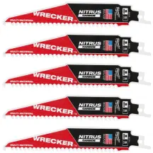 Полотно для шабельних пил WRECKER CARBIDE NITRUS MILWAUKEE, 150х4,2мм, (5шт), (мультіматеріал) в магазині TVOE