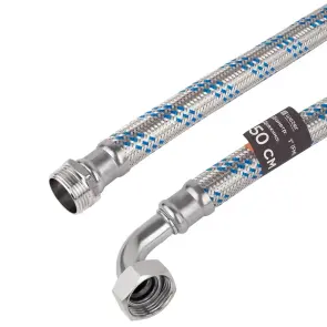 Шланг антивібраційний кутовий WEZER 80см Ø1"х 1" №1
