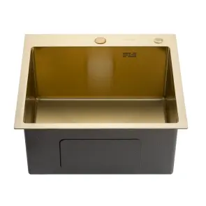 Кухонна мийка GAPPO GS5050-3 інтегрована, 500x500 мм, нержавіюча сталь, PVD, золото №2