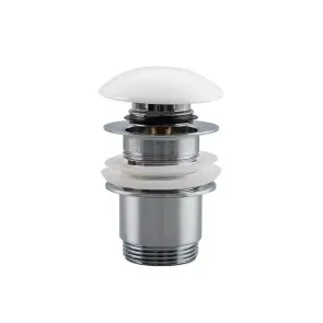 Донный клапан Frap F60-8, автомат, с белой керамической крышкой, 1 1/4", белый/хром №1