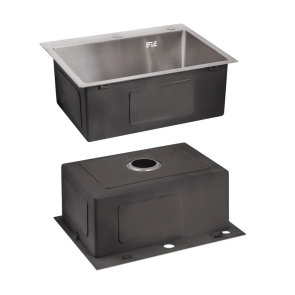 Акційний набір Lidz: мийка H5045 інтегрована Brushed Steel 3,0/1,0 мм + Змішувач Aria для кухні з гнучким виливом (k35) Grey №4