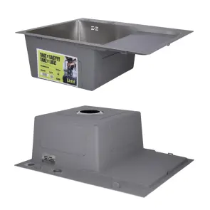 Акційний набір Lidz: мийка H6350R інтегрована крило справа Brushed Steel 3,0/1,0 мм + Змішувач Aria для кухні з гнучким виливом (k35) Grey №4