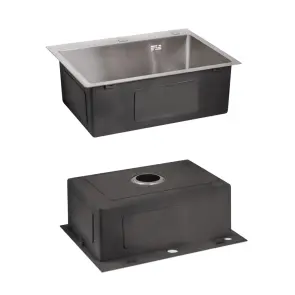 Акційний набір Lidz: мийка H6050 інтегрована Brushed Steel 3,0/1,0 мм + Змішувач Aria для кухні з гнучким виливом (k35) Grey №4