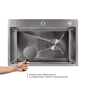 Акционный набор Lidz: мойка H6845 Decor 3,0/1,0 мм + Смеситель Aria для кухни с гибким изливом (k35) Grey №5