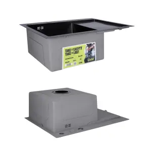 Акційний набір Lidz: мийка H6350BR інтегрована крило справа Brushed Black PVD 3,0/1,0 мм + Змішувач Aria для кухні з гнучким виливом (k35) Black №4