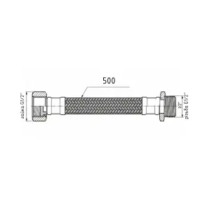 Гнучка підводка для води Thermo Alliance Forte ВЗ 50 см TAF386W50 №2