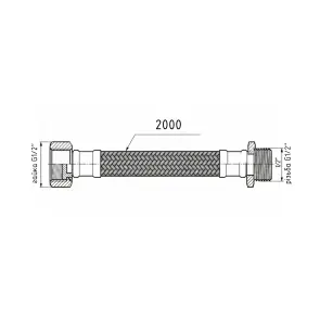 Гнучка підводка для води Thermo Alliance Forte ВЗ 200 см TAF386W200 №2