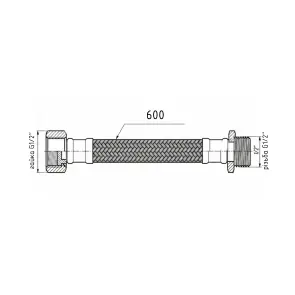 Гнучка підводка для води Thermo Alliance Forte ВЗ 60 см TAF386W60 №2