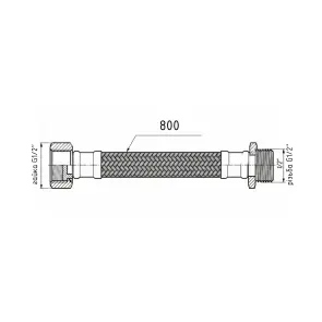 Гнучка підводка для води Thermo Alliance Forte ВЗ 80 см TAF386W80 №2