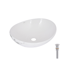 Раковина накладна Qtap Dove 415x340x140 мм, Marble, овальна, з донним клапаном QTDOV188SB49785