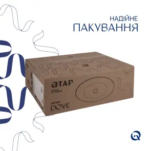 Раковина накладная Qtap Dove 415x340x140 мм, Stone grey, овальная, с донным клапаном QTDOV188SG49783 №6