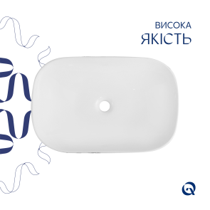 Раковина накладна Qtap Robin 600x390x150 мм, Marble, прямокутна, з донним клапаном QTROB188MR49788 №4