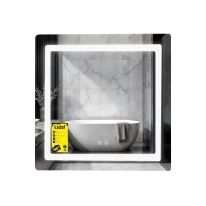 Зеркало Lidz Kubis (KU2) 700х700 с LED-подсветкой Touch, с антизапотеванием, с димером, рег. яркости LDKU70070049288 №1
