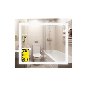 Дзеркало Lidz Kubis (KU2) 700х600 з LED-підсвічуванням Touch, з антизапотіванням, з димером, рег. яскравості LDKU60070049286 №1