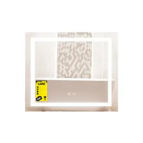 Дзеркало Lidz Kubis (KU1) 700х600 з LED-підсвічуванням Touch, з антизапотіванням, з димером, рег. яскравості LDKU60070049285 №1