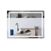 Зеркало Qtap Mideya (MI2) 800х600 с часами, с LED-подсветкой Touch, с антизапотеванием, димером, рег. яркости QTMID80060049265
