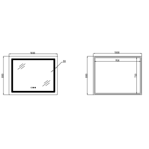 Зеркало Lidz Kubis (KU2) 1000х800 с часами, с LED-подсветкой Touch, с антизапотеванием, с димером, рег. яркости LDKU1000800CL49282 №2