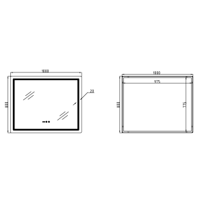 Дзеркало Qtap Mideya (MI2) 1000х800 з годинником, з LED-підсвічуванням Touch, з антизапотіванням, димером, рег. яскравості QTMID100080049266 №2