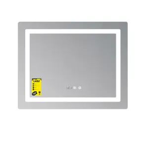Зеркало Lidz Kubis (KU2) 800х600 с часами, с LED-подсветкой Touch, с антизапотеванием, с димером, рег. яркости LDKU800600CL48281 №3