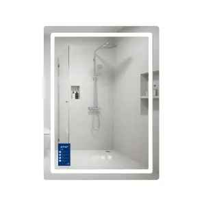 Дзеркало Qtap Mideya (MI2) 600х800 з годинником, з LED-підсвічуванням Touch, з антизапотіванням, димером, рег. яскравості QTMID100080049267 №1