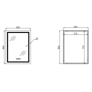 Дзеркало Qtap Mideya (MI2) 600х800 з годинником, з LED-підсвічуванням Touch, з антизапотіванням, димером, рег. яскравості QTMID100080049267 №2